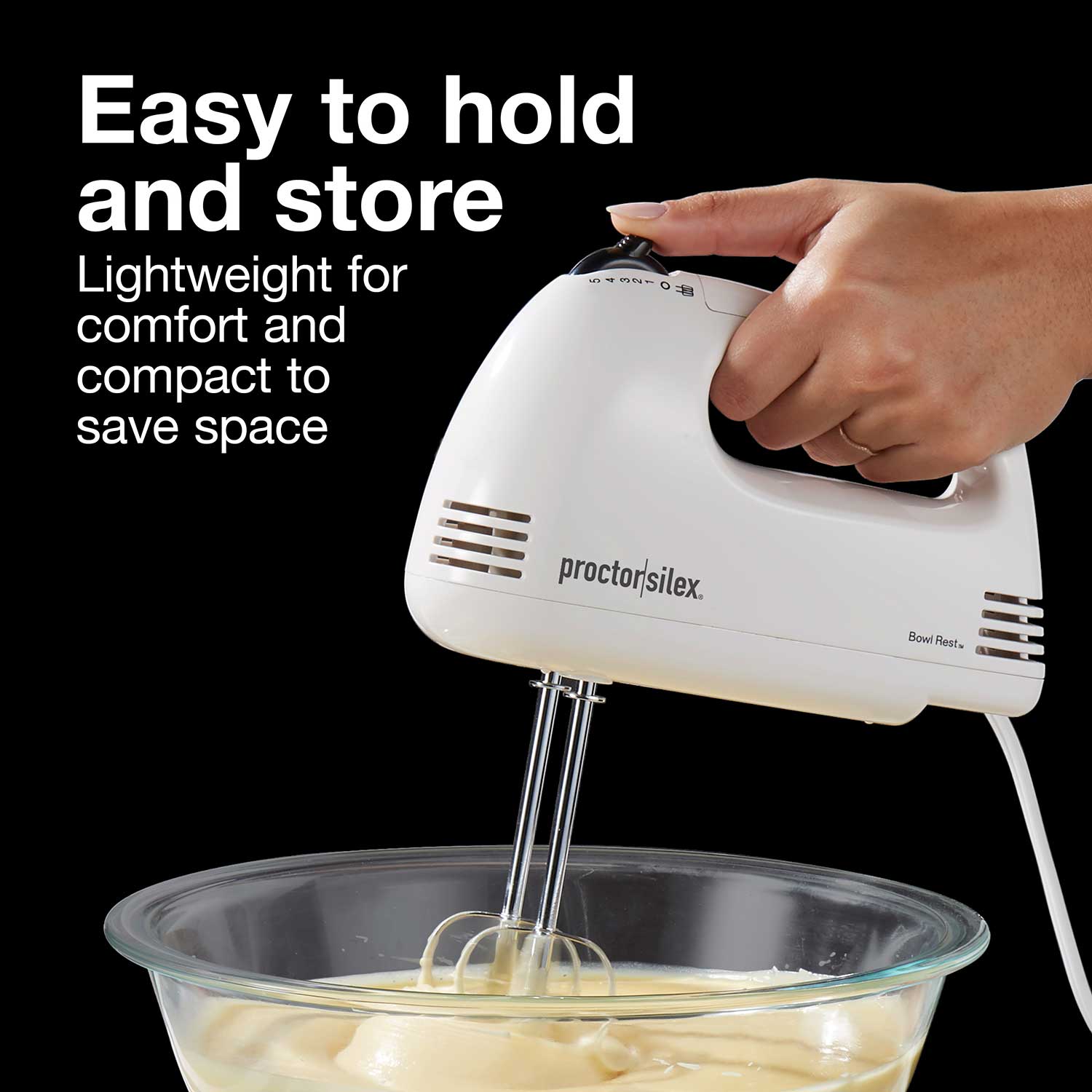 5 Speed Hand Mixer with Beater Storage