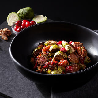  Recipe for Balsamic Glazed Brussels Sprouts with Cranberries and Walnuts