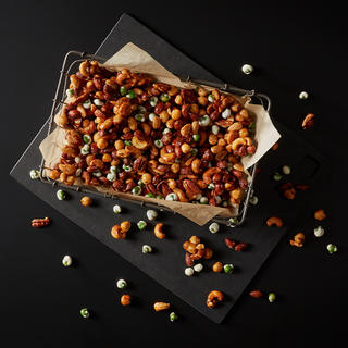  Recipe for Glazed Sweet and Spicy Nuts with Wasabi Peas 