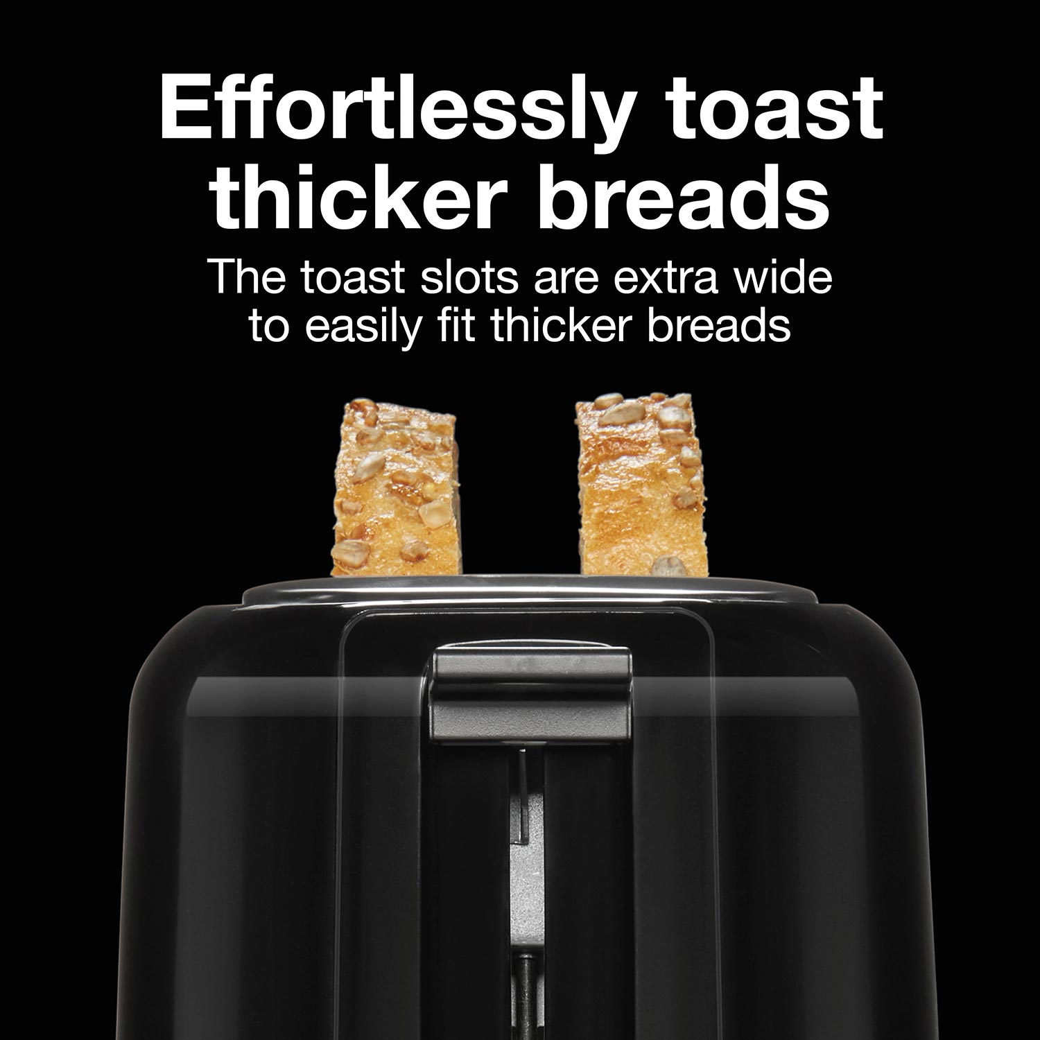 Proctor Silex 4-Slice Black Wide Slot Toaster with Crumb Tray and