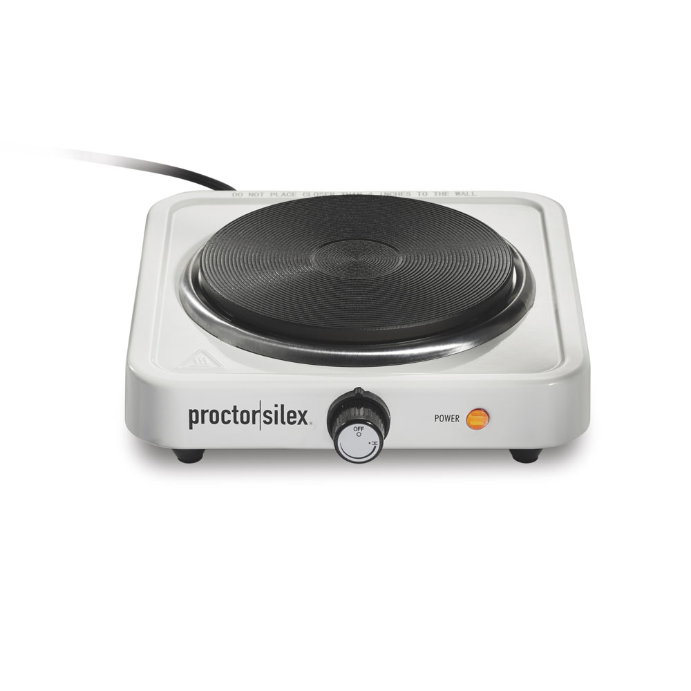 Countertop Single Electric Burner, White - 34107 Small Size