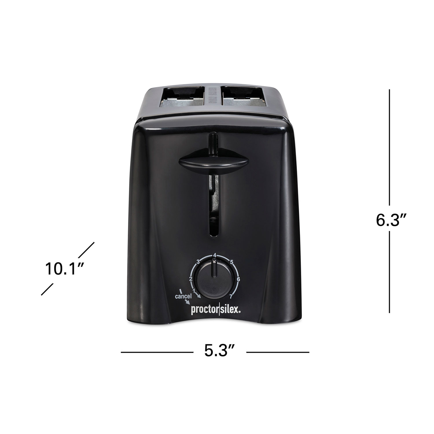 Proctor Silex 2 Slice Toaster, Auto Shut Off, Compact, Black, 22624