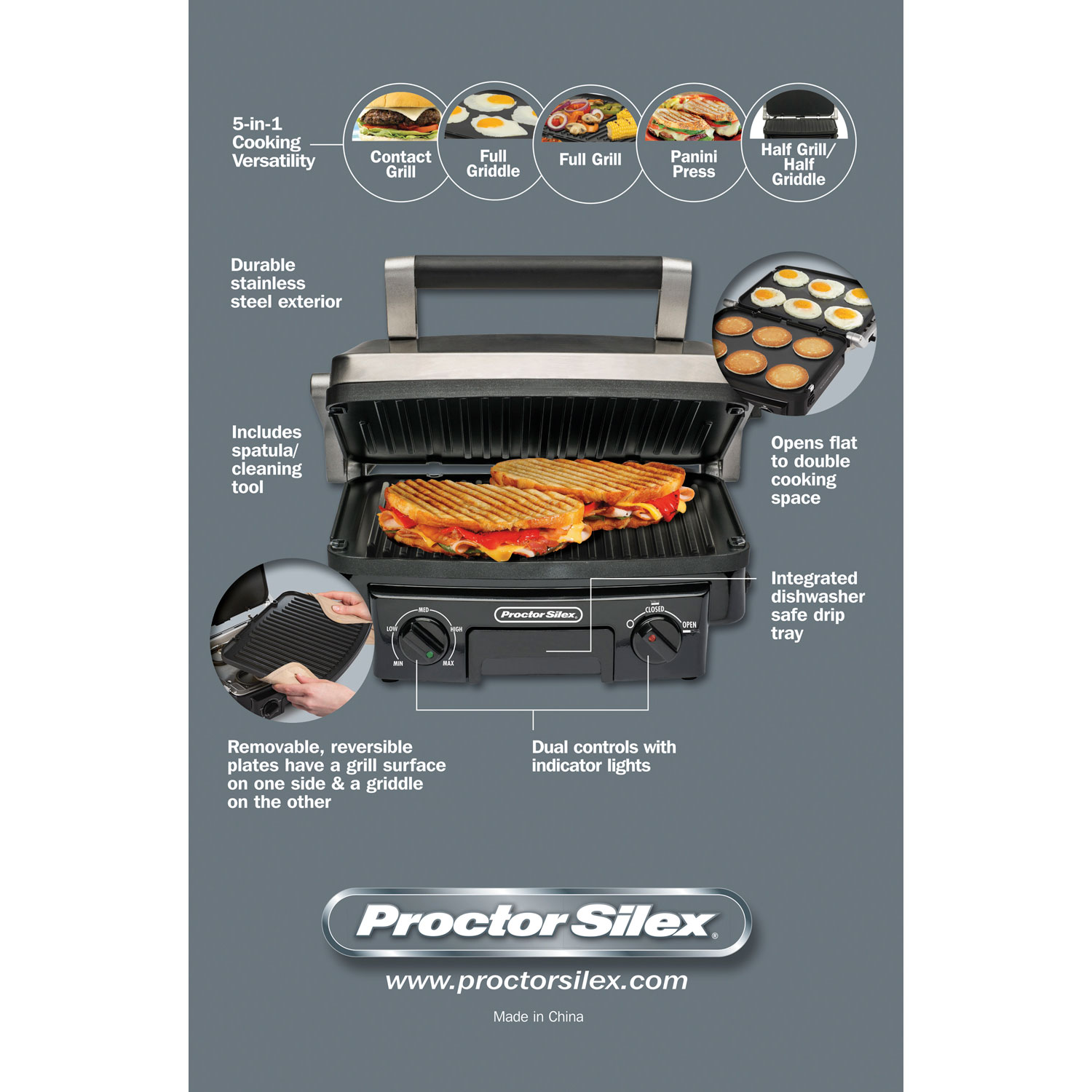 5-in-1 Grill/Griddle - Model 25340