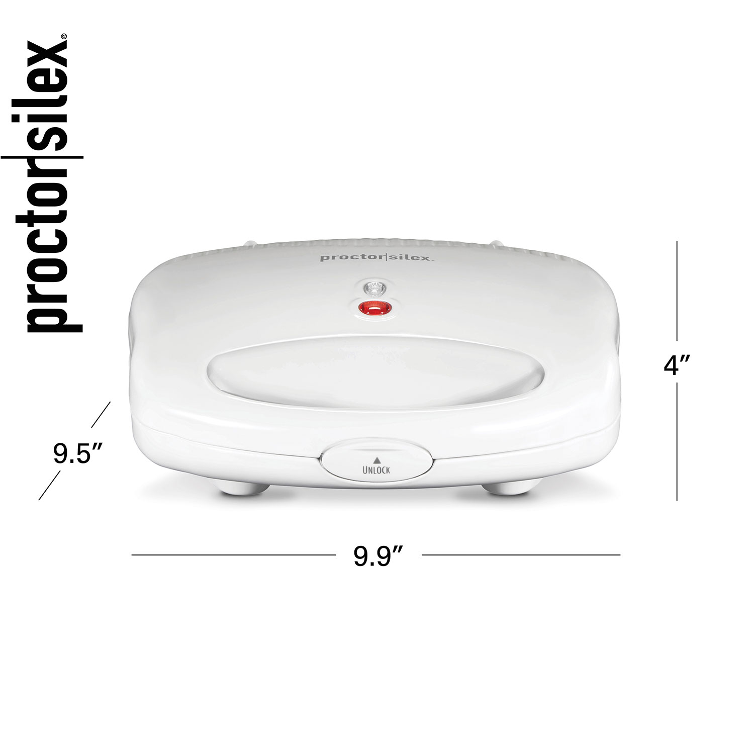 Sandwich Maker with Nonstick Surface, White - Model 25401PS