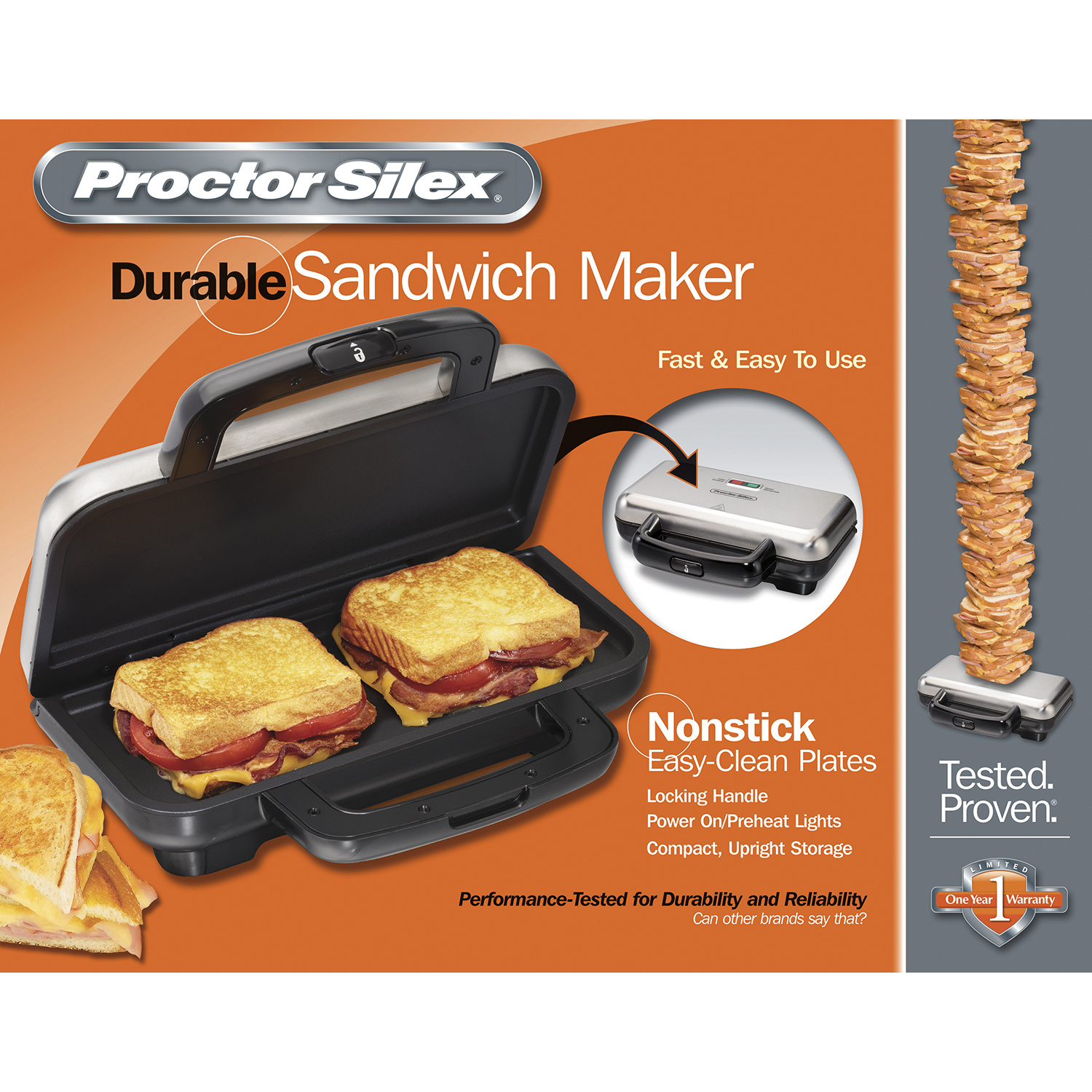  Proctor-Silex Sandwich Maker white: Electric Sandwich Makers:  Home & Kitchen