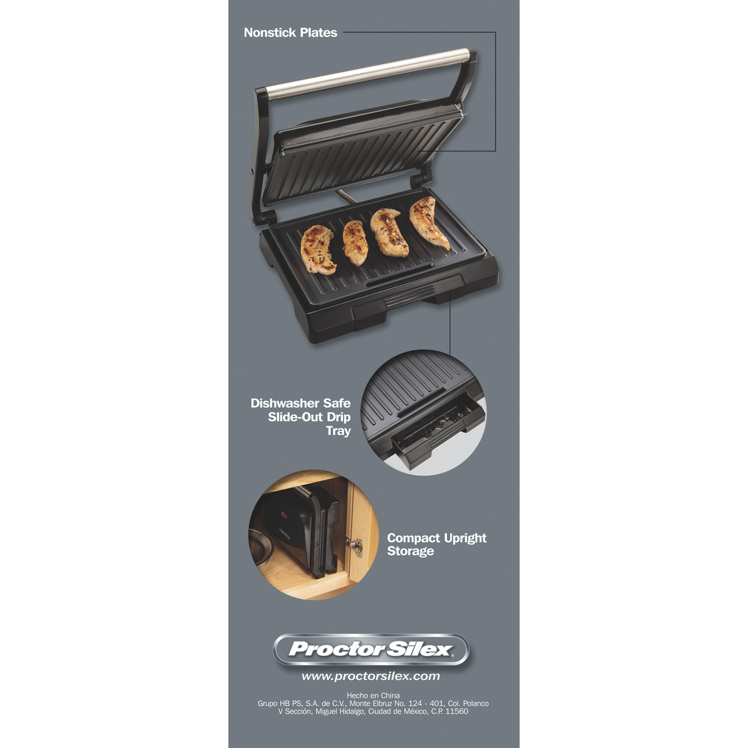 Proctor Silex 25218P Compact Contact Grill