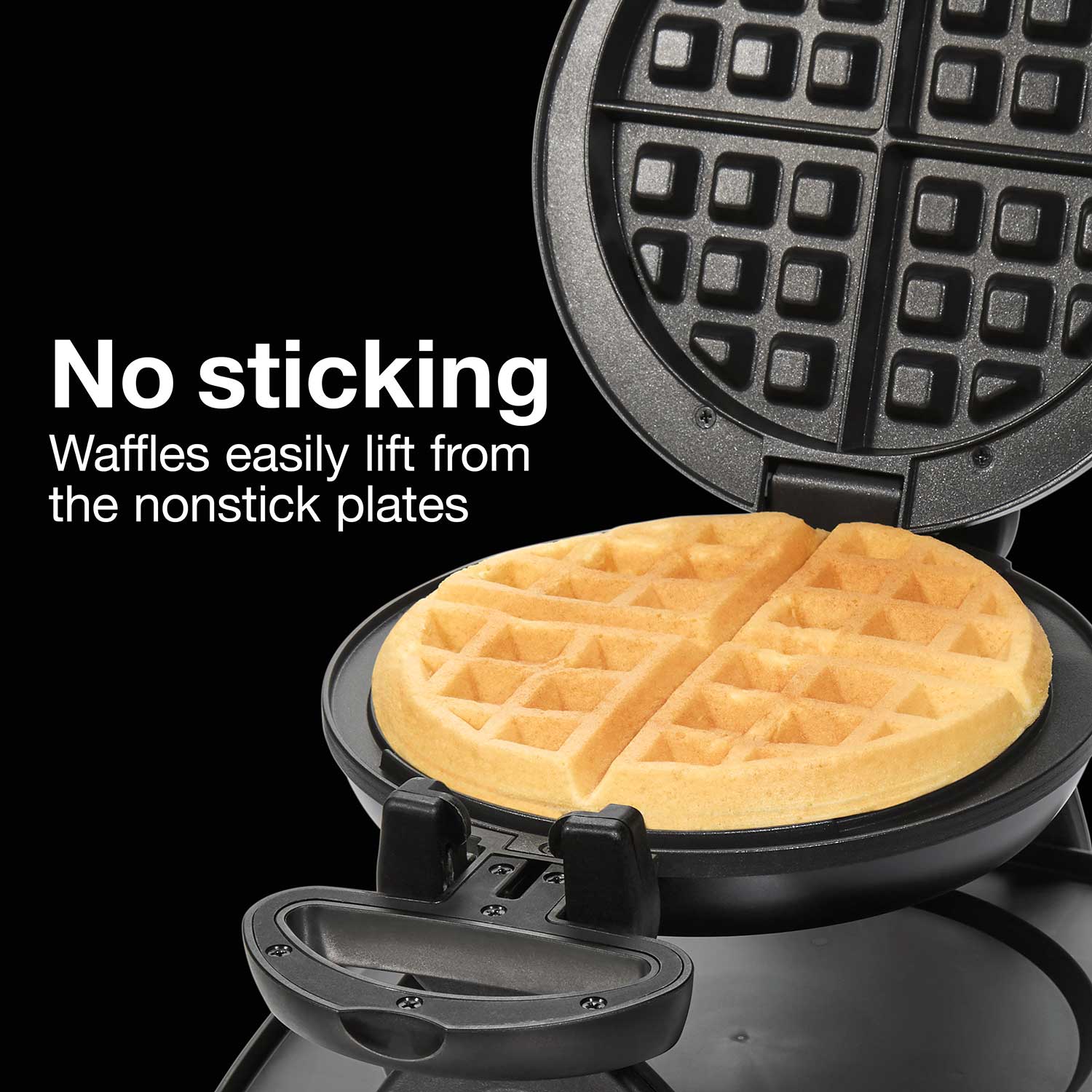 Flip Belgian Waffle Maker Nonstick Plates - Model 26090PS
