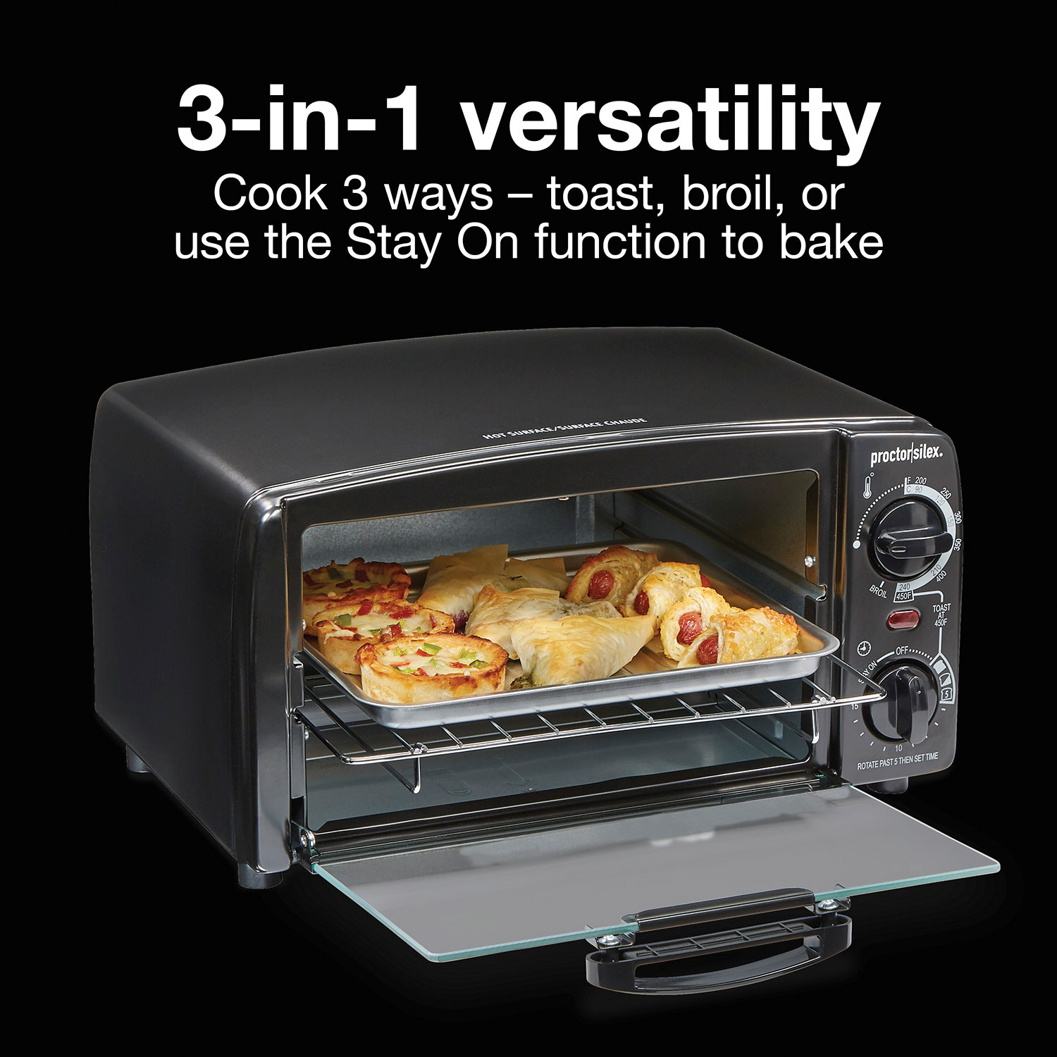 Layaway Proctor Silex 4 Slice Toaster Oven with Broiler - BLACK