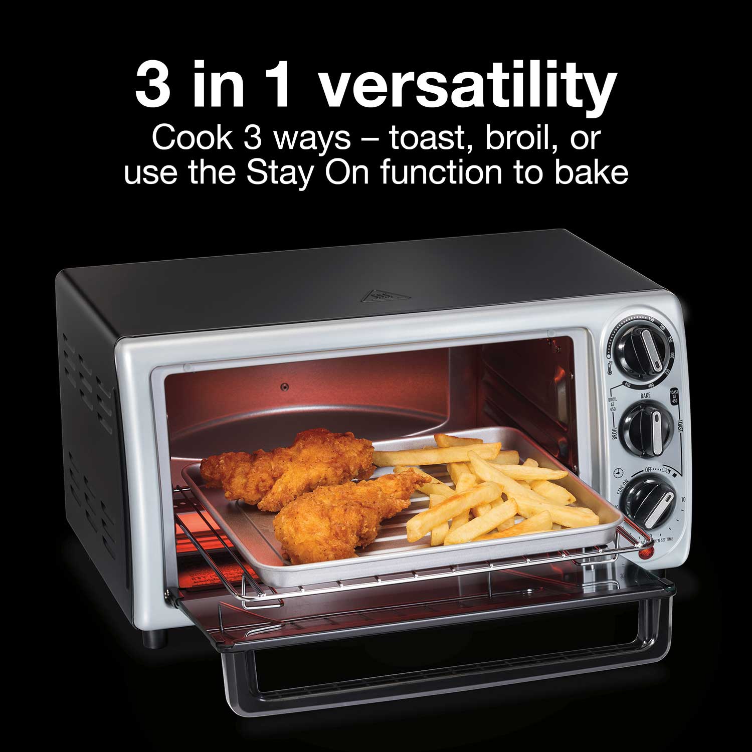 Proctor Silex Modern Toaster Oven, Black