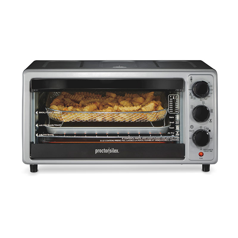 BLACK+DECKER 4-Slice Air Fry Toaster Oven - Crisp 'N Bake With Two Knobs, 5  Cooking Functions & Even Toast Technology for Bread, Pizza & More