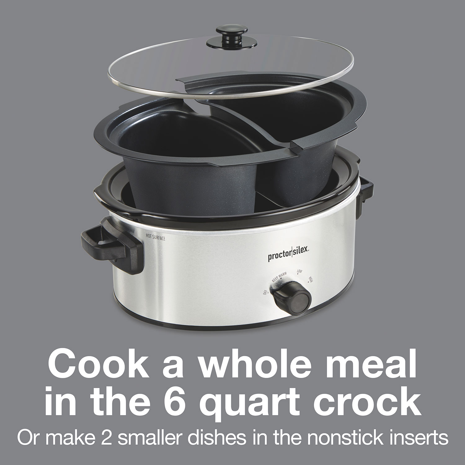 6 Quart and Split 2.5 Quart Double Slow Cooker and Food Warmer