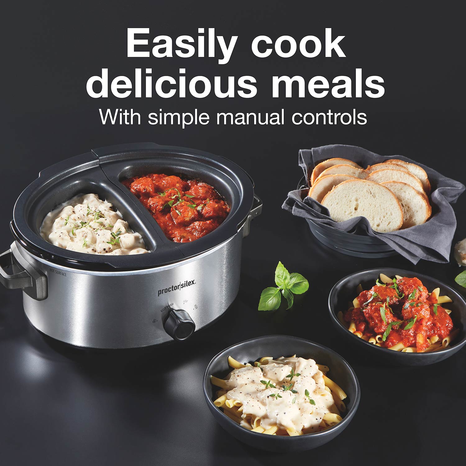 6 Quart Manual Crock Pot Slow Cooker-Red - Easy Crock Pot Recipe