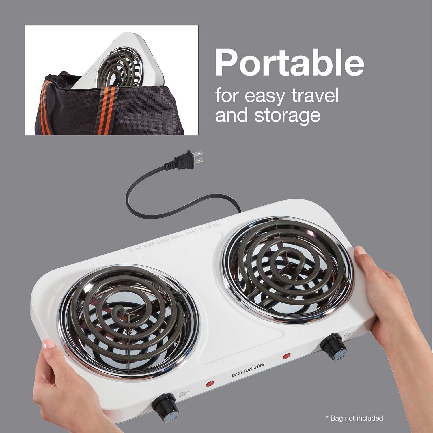 700W Electric Mini Stove Portable Hot Plate Black/White Coffee