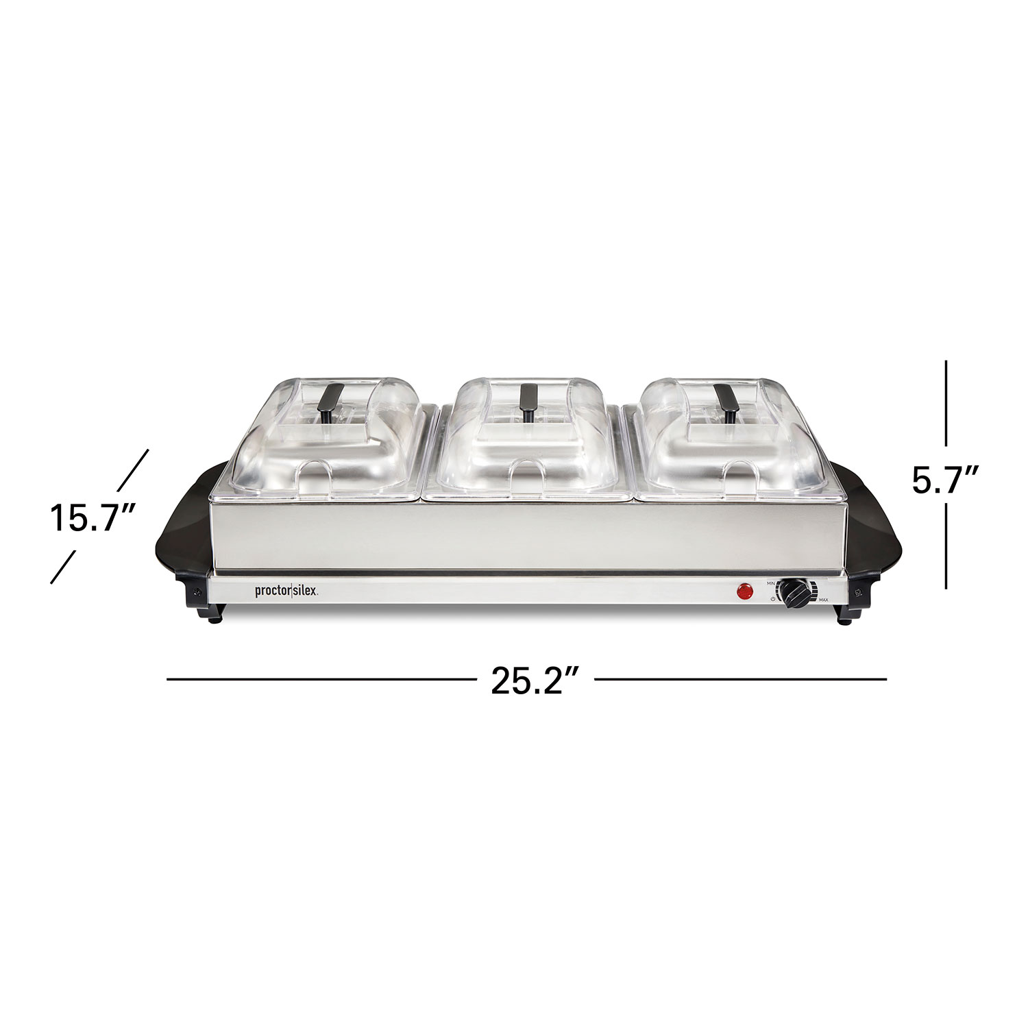  Proctor Silex Buffet Server & Food Warmer, Adjustable Heat, for  Parties, Holidays and Entertaining, Three 2.5 Quart Oven-Safe Chafing Dish  Set, Stainless Steel: Home & Kitchen