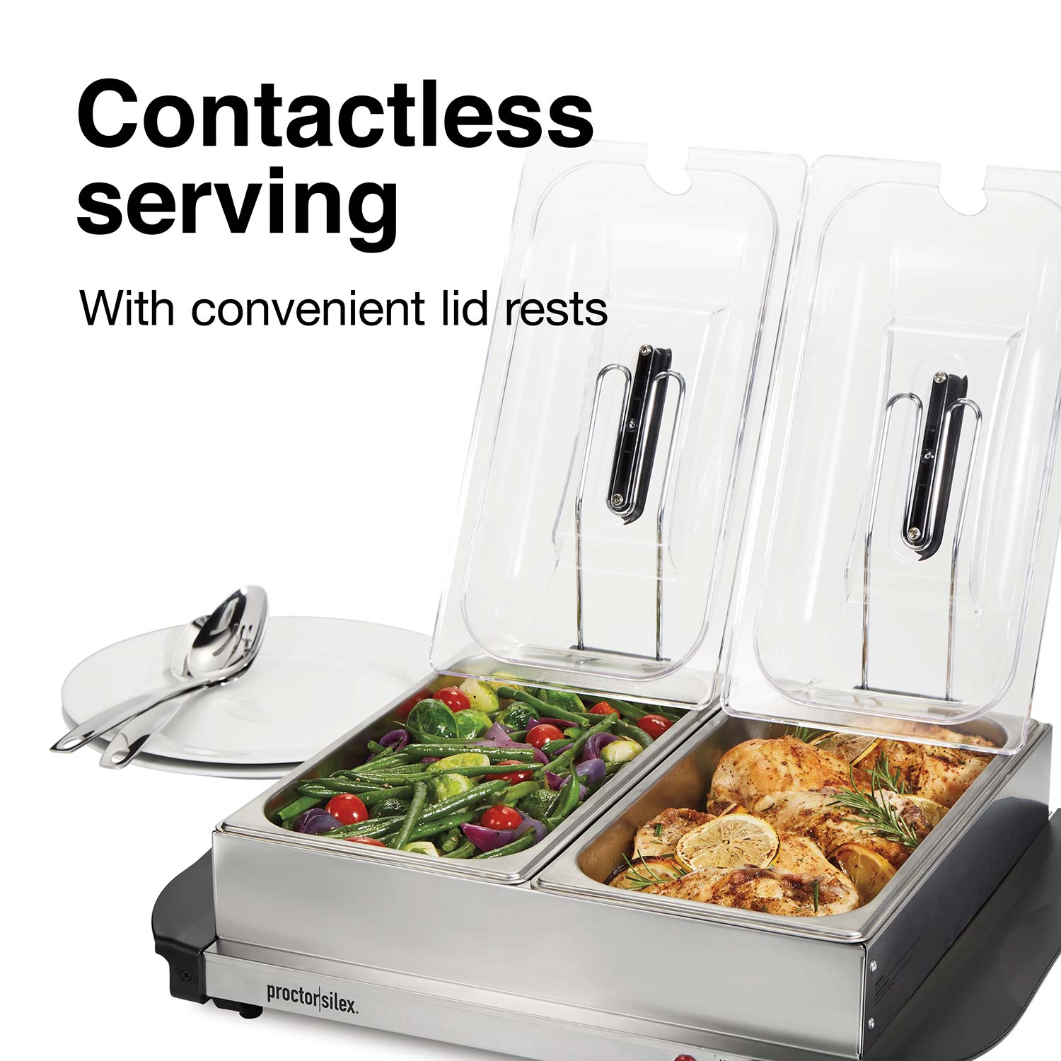 Elite Gourmet Stainless Steel Electric Buffet Server and Warming