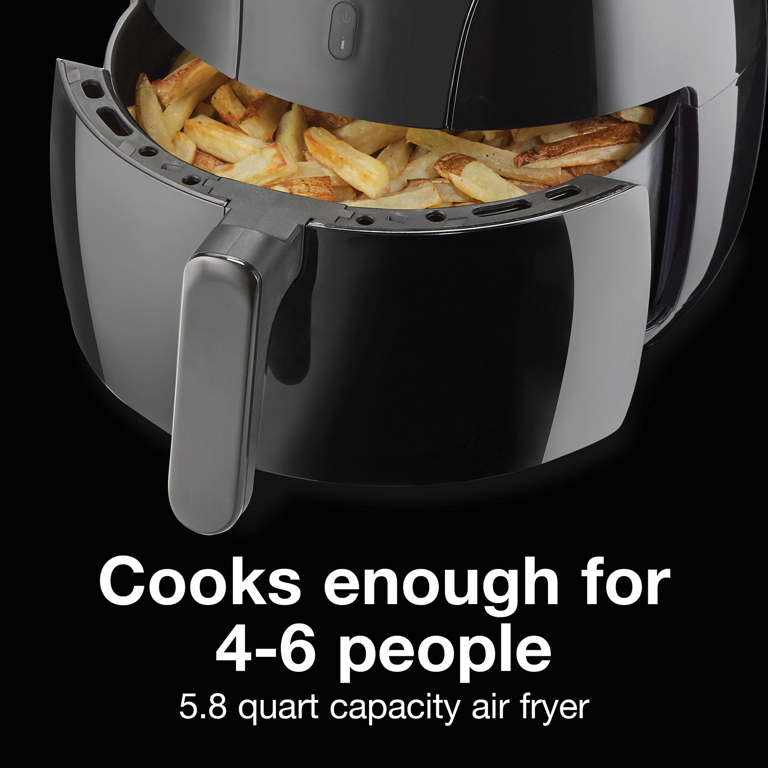 1700W 5.3 qt Electric Hot Air Fryer with Stainless Steel and Non-Stick Fry Basket-Black