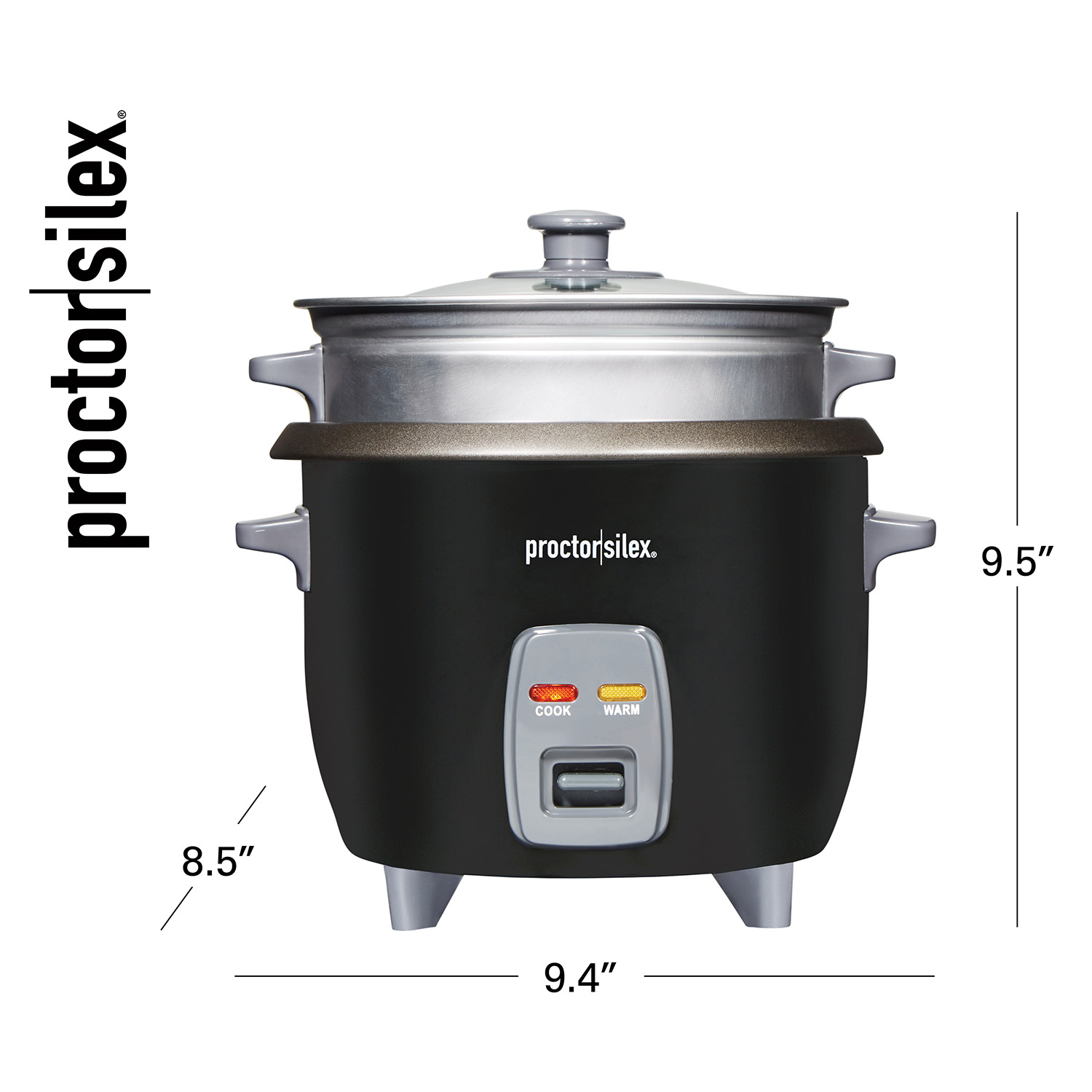 Proctor Silex 6 Cup Rice Cooker and Steamer - Black