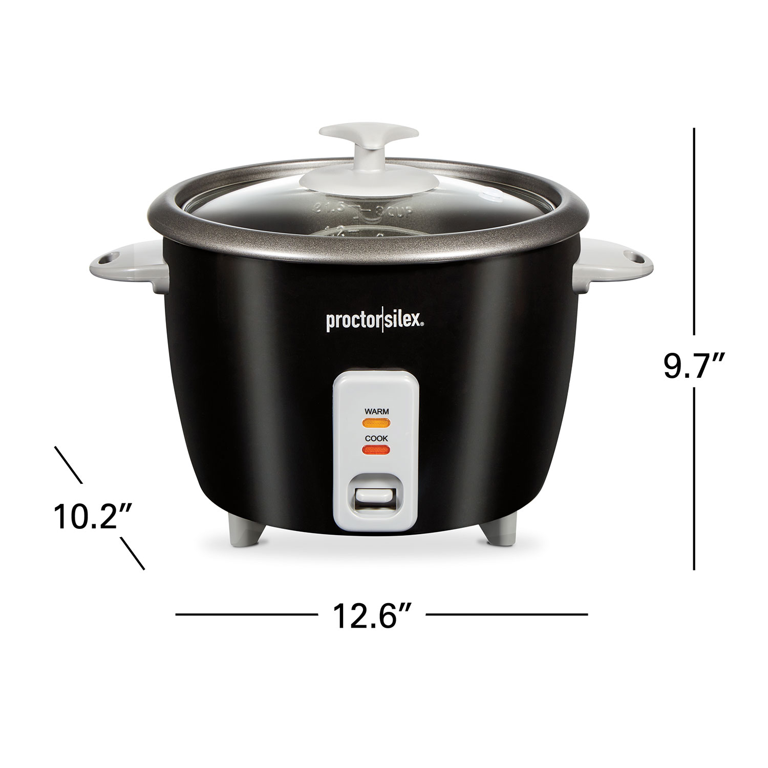 8 Cup Automatic Rice Cooker in Black with Rice Paddle and Measuring Cu