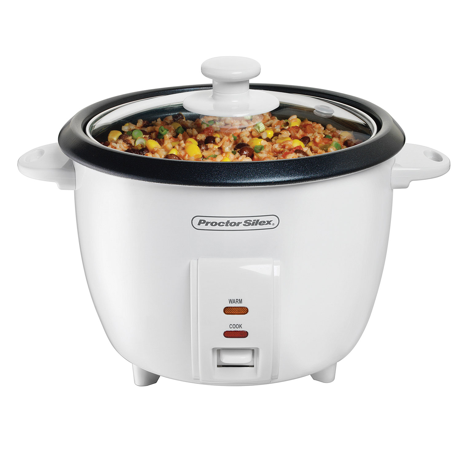 Proctor Silex Rice Cooker & Food Steamer, 30 Cups Cooked (15 Cups  Uncooked), Includes Steam and Rinsing Basket, Black (37555)