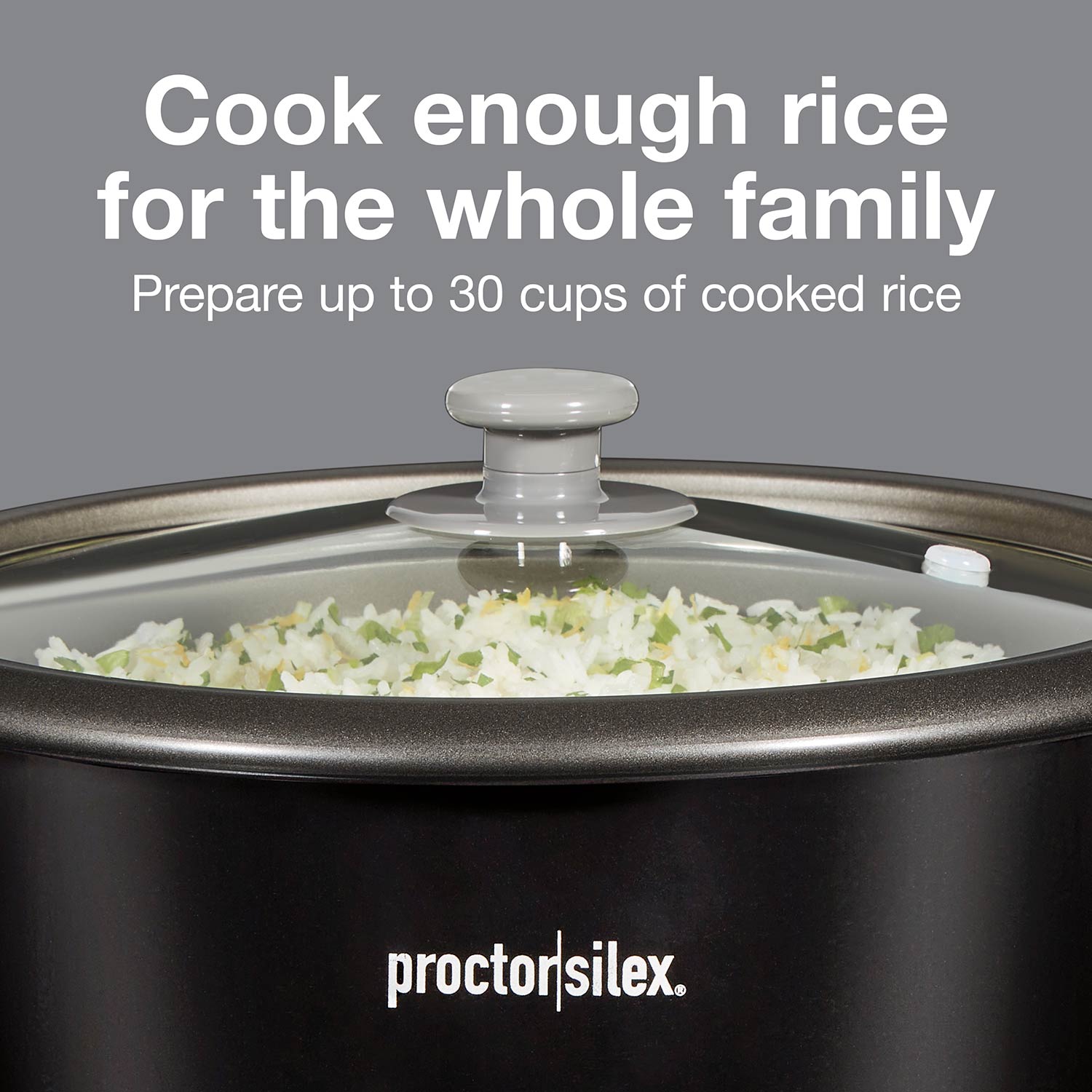 Proctor Silex 6-Cup Black Rice Cooker with Steamer