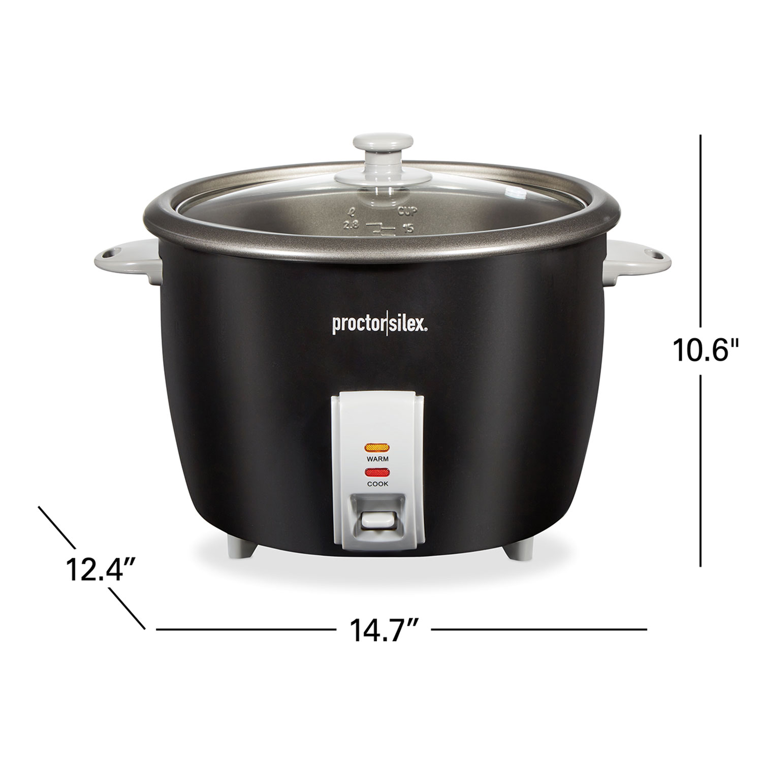 Proctor Silex 30-Cup Rice Cooker and Food Steamer, Black