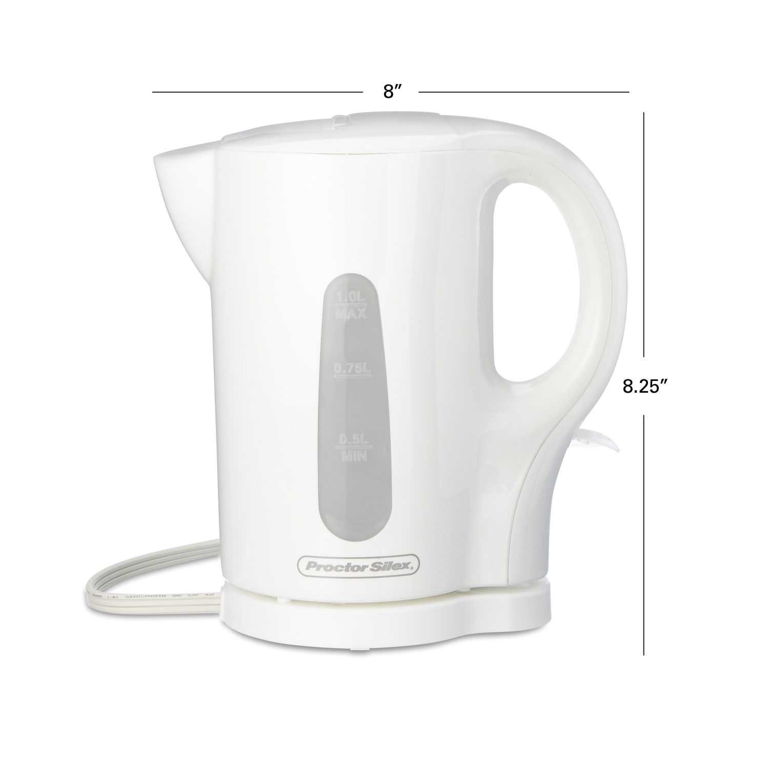 Proctor Silex Electric Kettle, White, 1 Liter – ShopBobbys