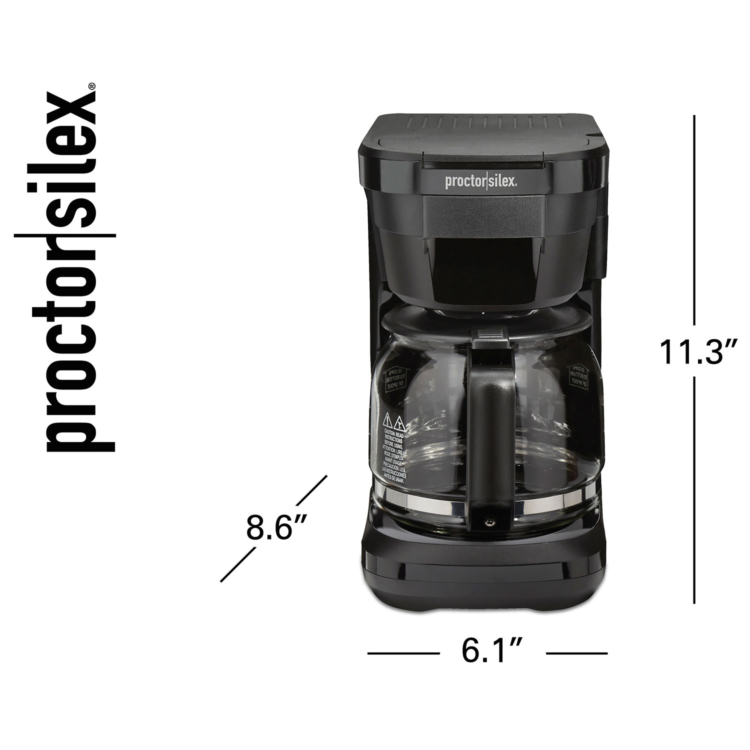  Proctor Silex Platinum Series FrontFill Drip Coffee Maker,  Digital & Programmable, 12 Cup Glass Carafe, Black and Silver (43687): Home  & Kitchen