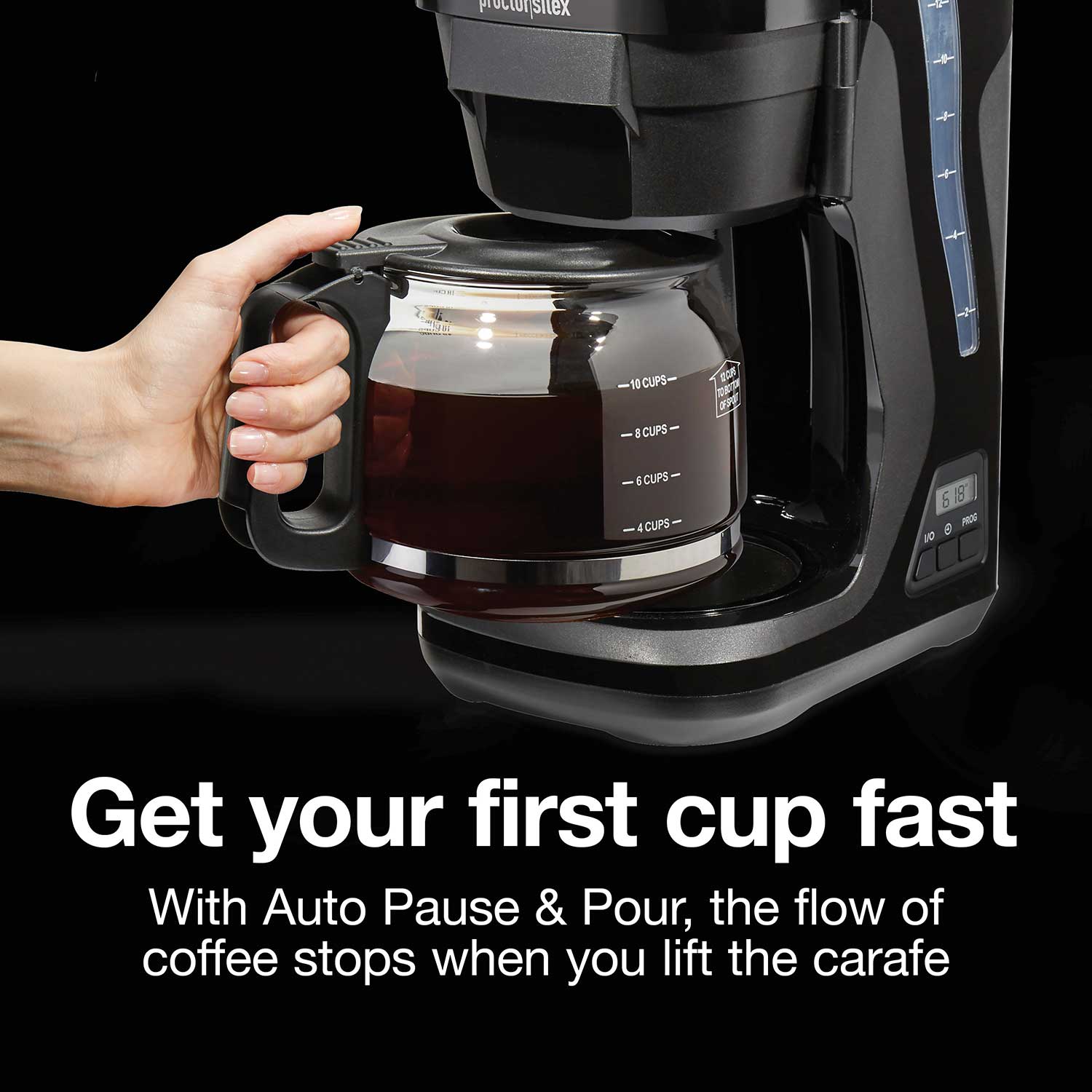 Black 12-Cup Programmable Coffee Maker