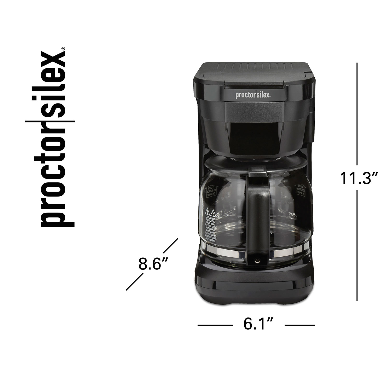 Proctor Silex 12 Cup Compact Programmable Coffee Maker , Black