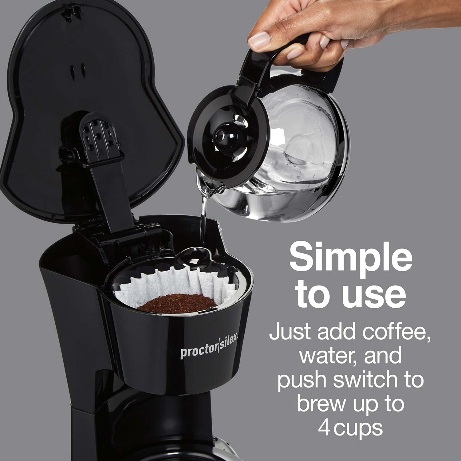 Black Simple Brew 4-Cup Switch Coffee Maker