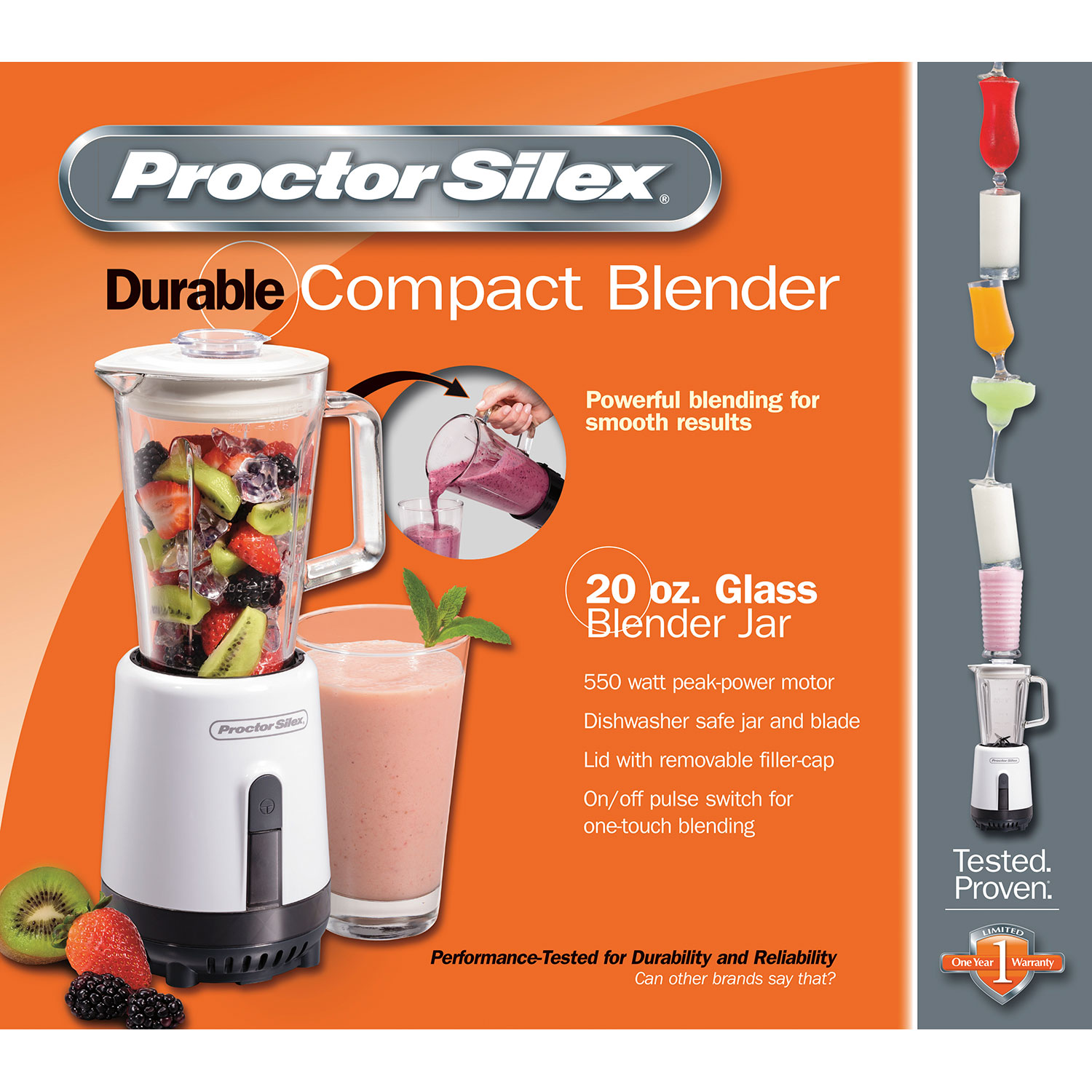 Highland 20-oz Black+Silver 112-Watt Blender