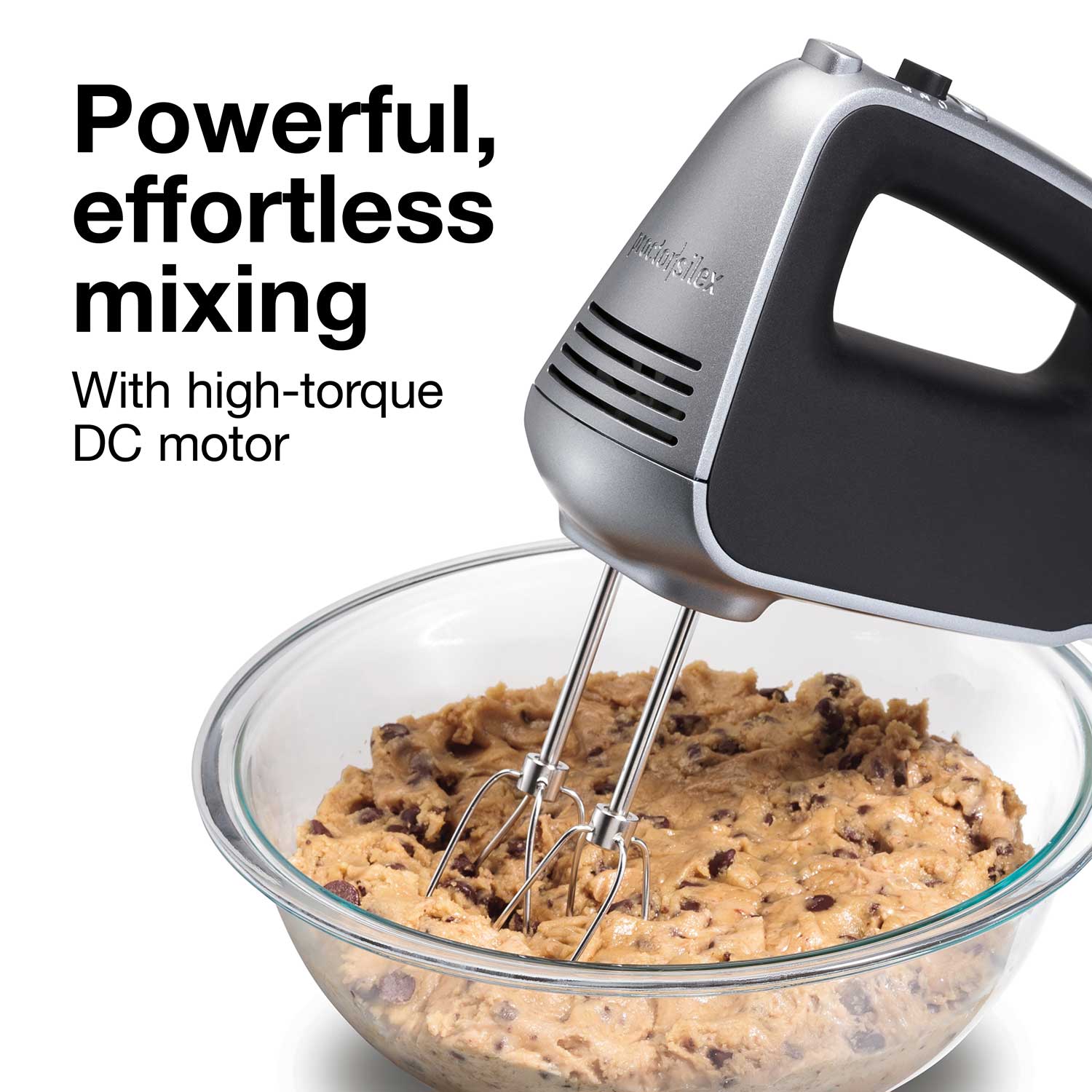Proctor Silex 5-Speed Black and Silver Hand Mixer with Power Boost