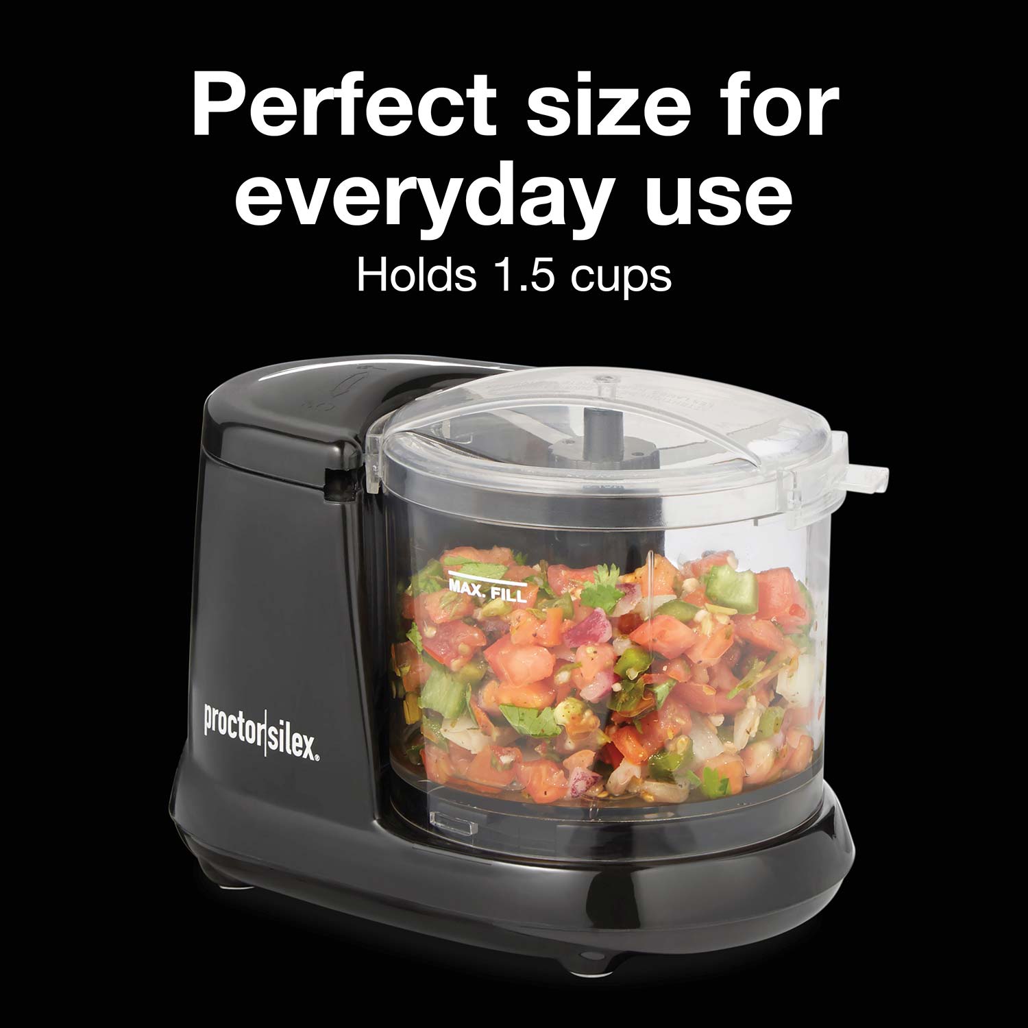 Eurostar 1.5-Cup Mini Food Chopper - Black