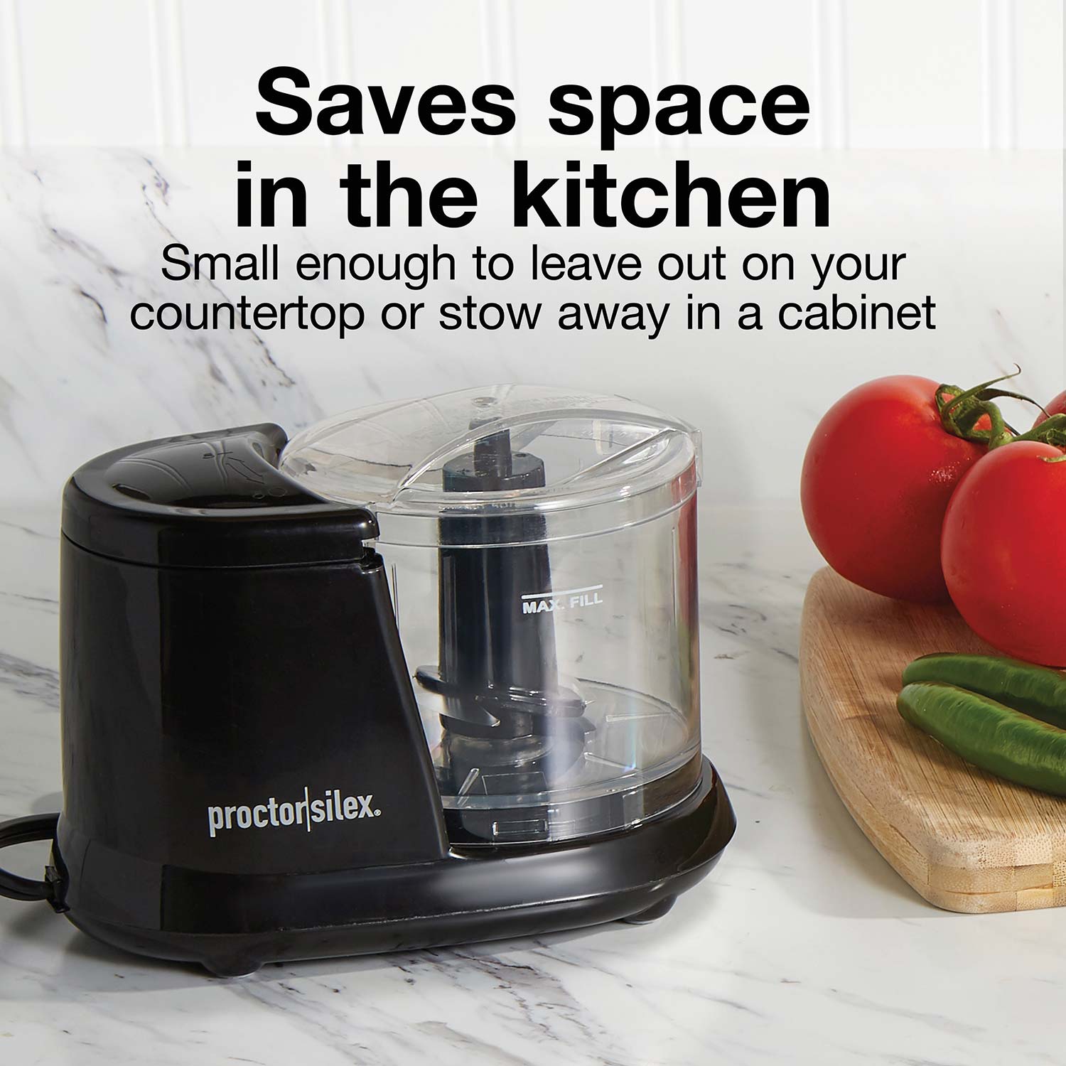 Proctor Silex Quick Clean 9-Cup 1-Speed Grey Food Processor with