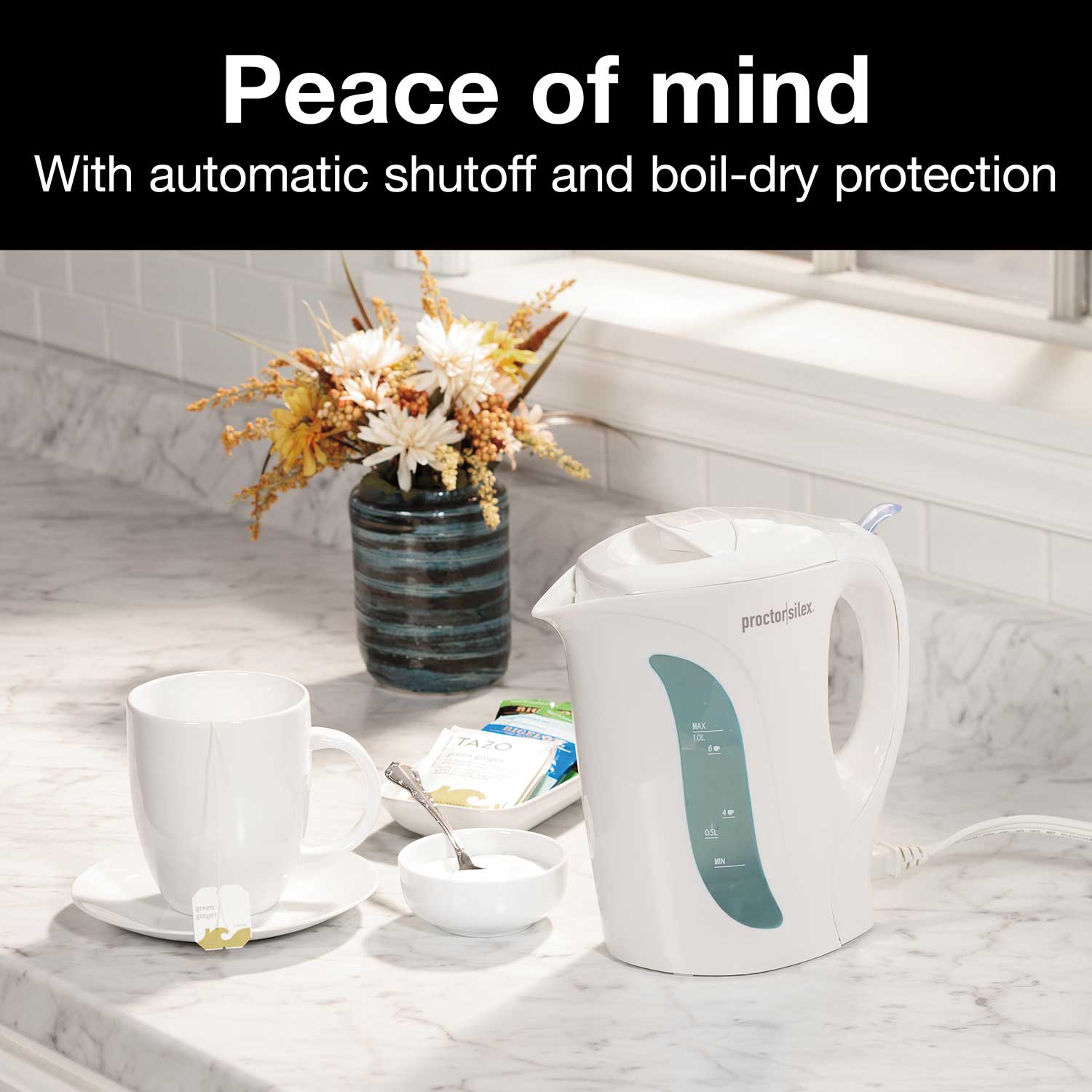 1 Liter Electric Kettle with Boil-Dry Protection - Model K2070PS