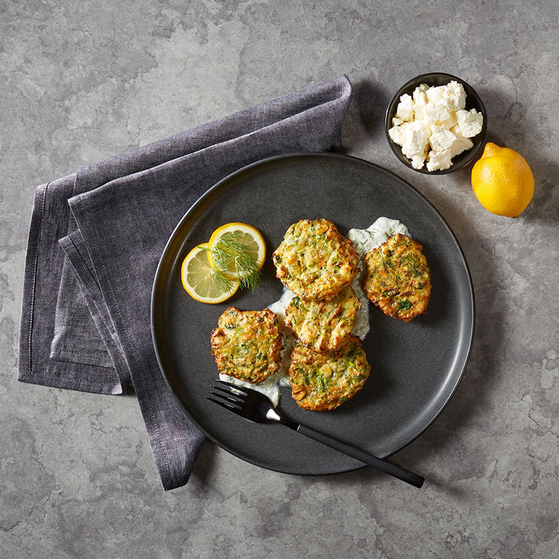 Air Fryer Zucchini Fritters with Tzatziki Sauce - 1