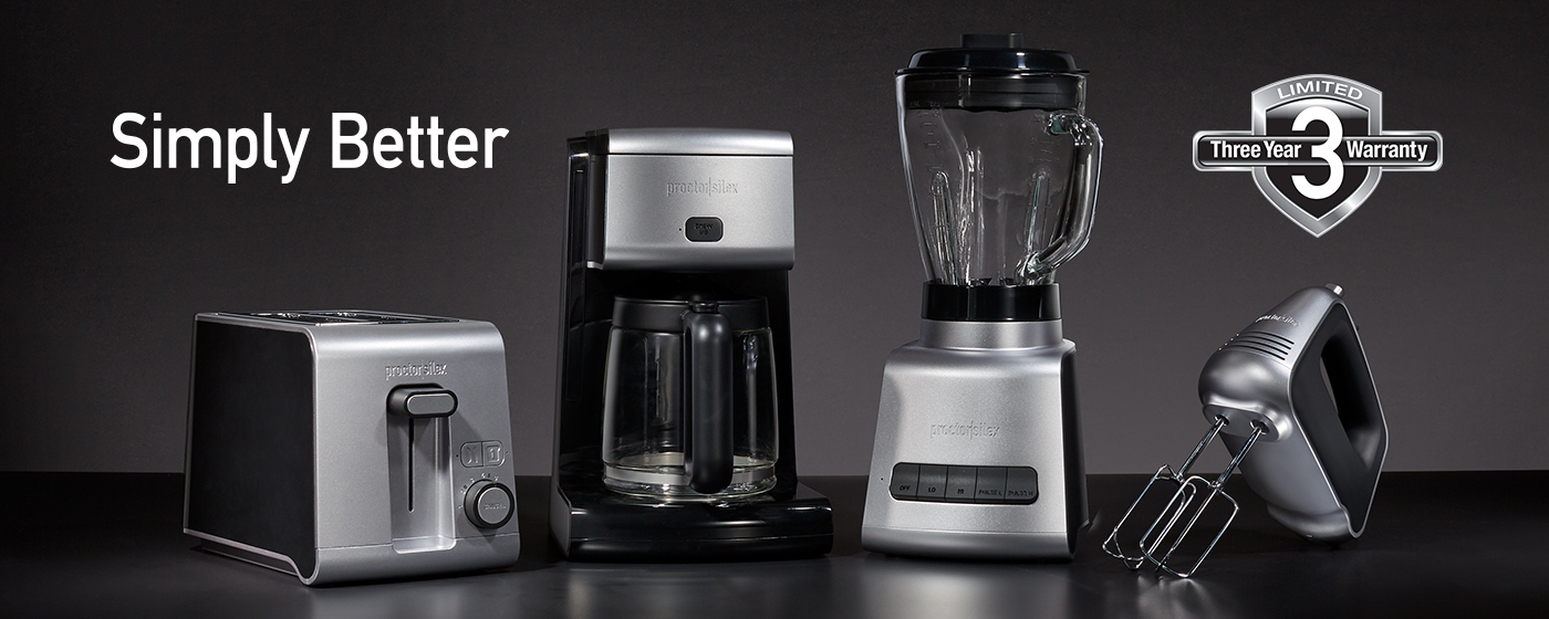 Proctor Silex, simply better, limited 3 year warranty