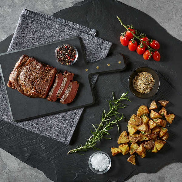 Air Fryer Ribeye Steak and Rosemary Roasted Potatoes