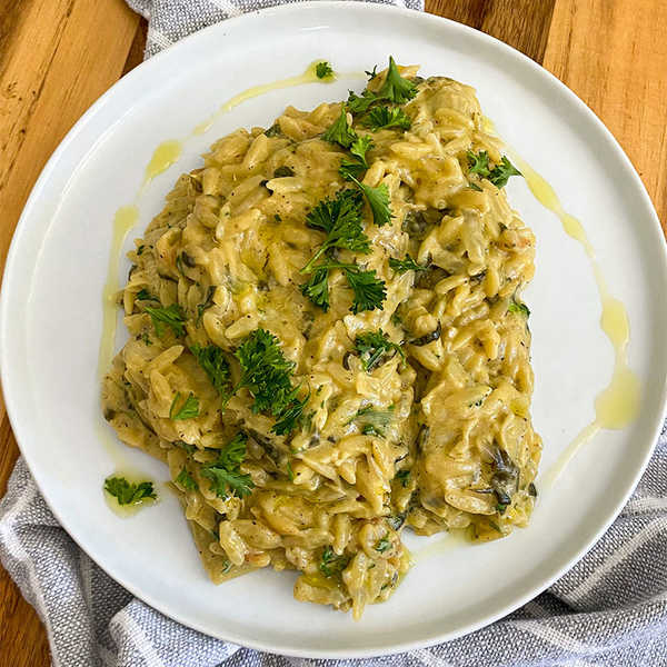 Creamy Spinach and Artichoke Risotto