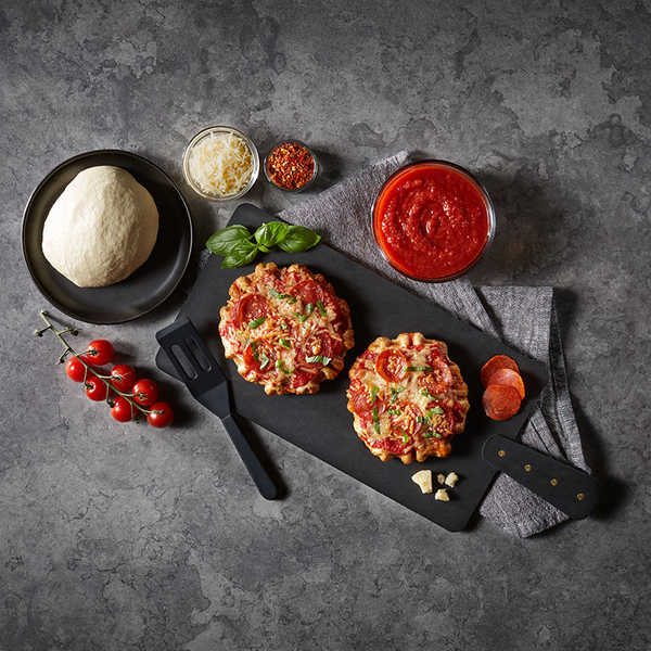 Pepperoni Pizza Waffles recipe