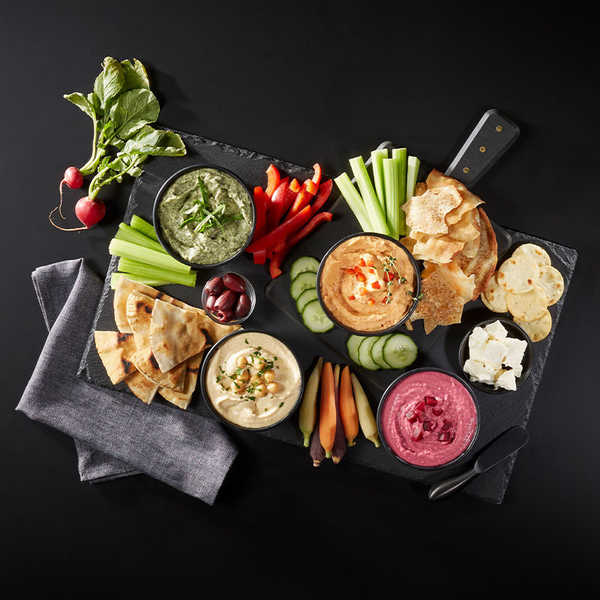 various hummus dip recipes made with a food processor