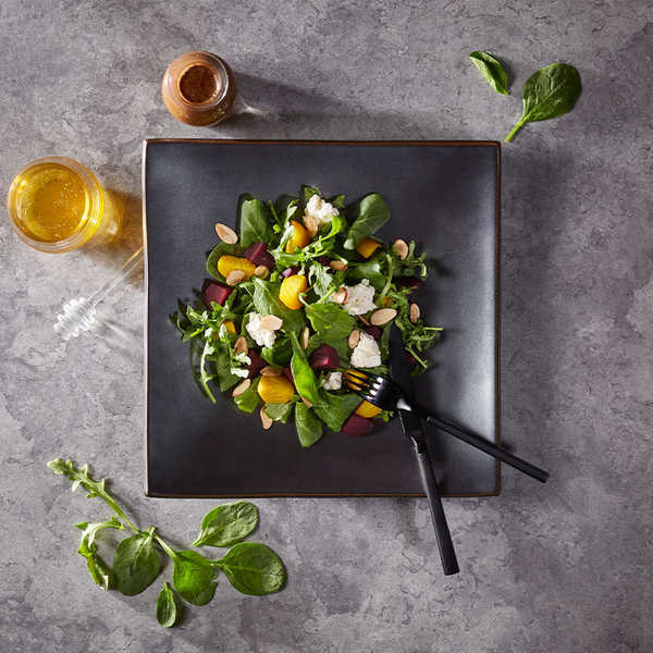 roasted beet and feta salad bowl with a spicy honey drizzle recipe